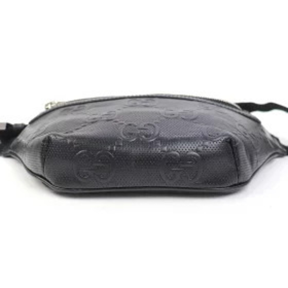 Gucci GG Embossed Belt Bag Black Calfskin Crossbody Shoulder - Picture 7 of 13